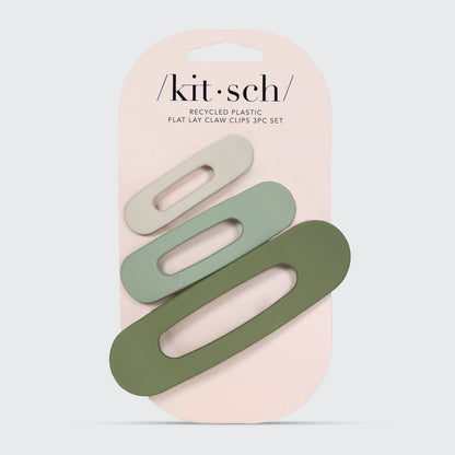 Matte Flat Lay Claw Clip Flat 3pc - Eucalyptus by KITSCH