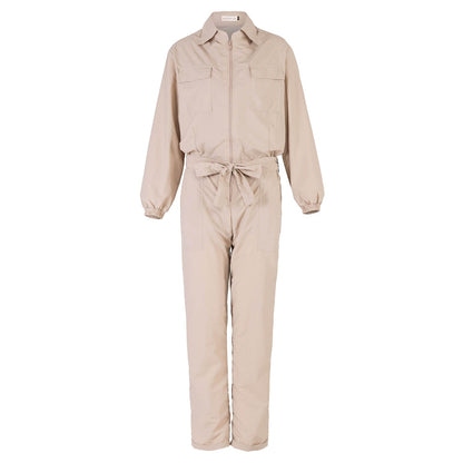 Amelia Recycled Travel Jumpsuit in Sand Beige