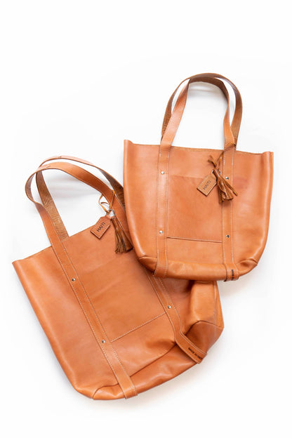 Large Raw Leather Tote