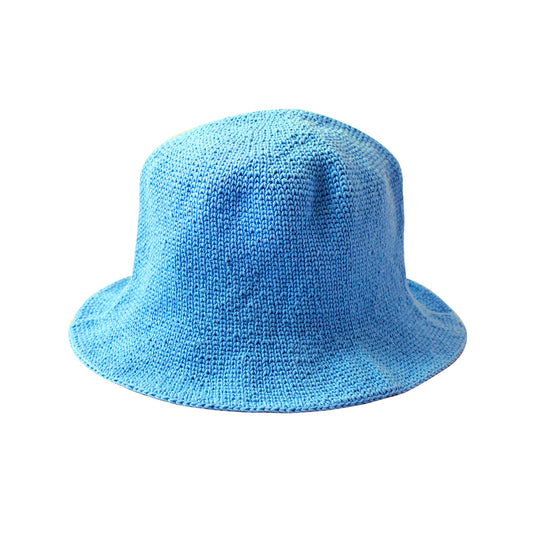 Florette Crochet Bucket Hat In Periwinkle Blue
