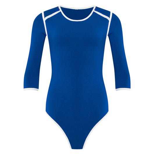 Girl Two-Tone Eco Bodysuit in Sea Blue