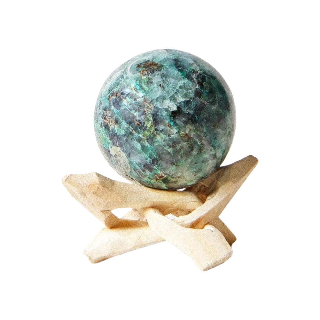 Chrysocolla Sphere with Tripod