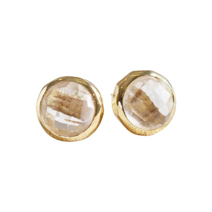 Herkimer Diamond Silver or Gold Stud Earrings