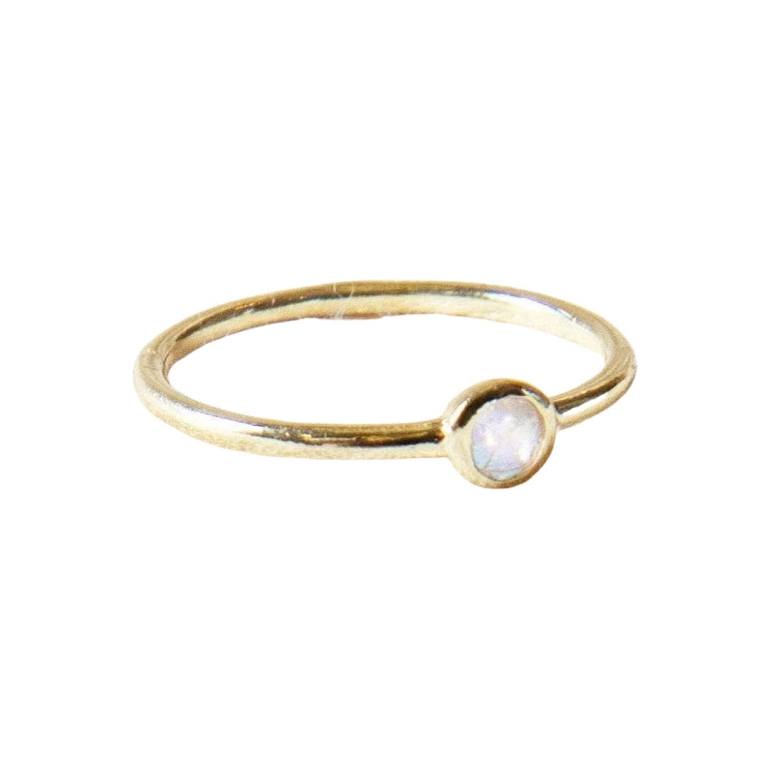 Rainbow Moonstone Silver or Gold Ring
