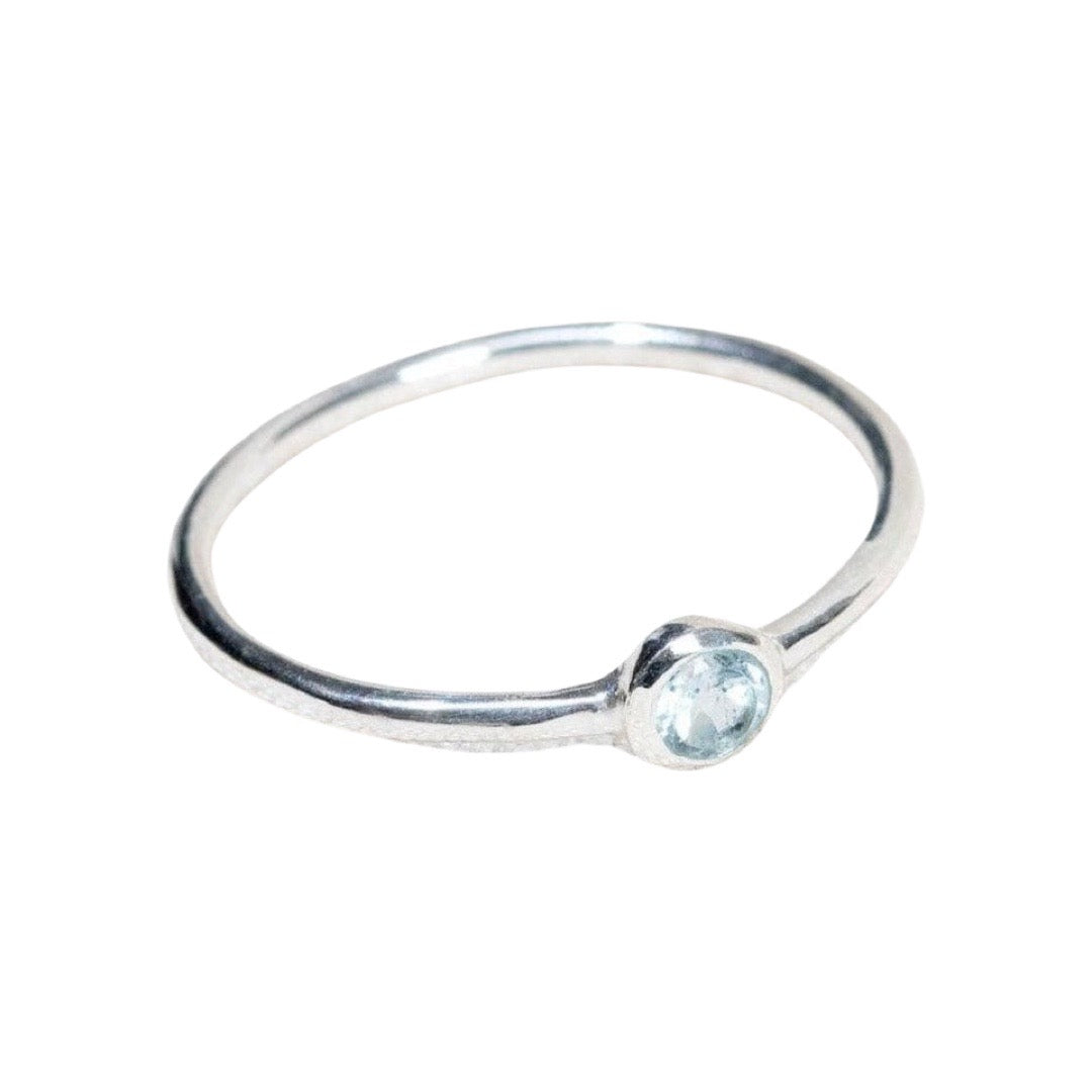 Blue Topaz Silver or Gold Ring