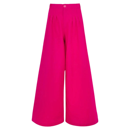 Taylor Wide-leg Palazzo Pants In Hot Pink