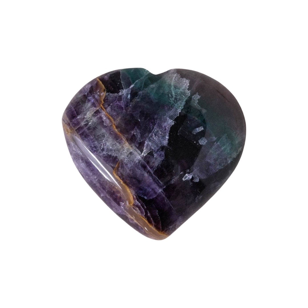 Purple Rainbow Fluorite Heart