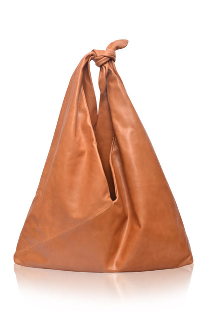 Knotted Leather Shoulder Bag