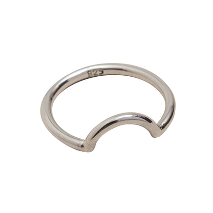 Sterling Silver Half Moon Ring
