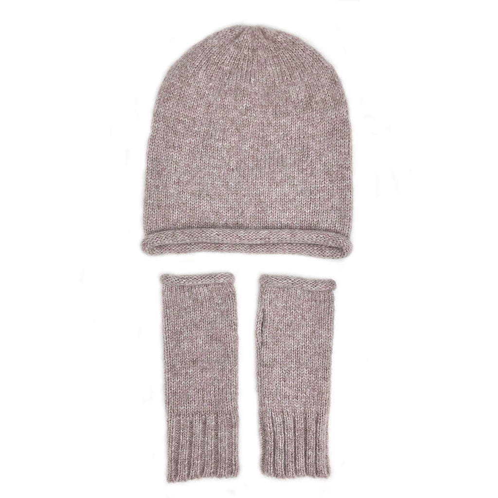 Essential Knit Alpaca Gloves in "Blush"