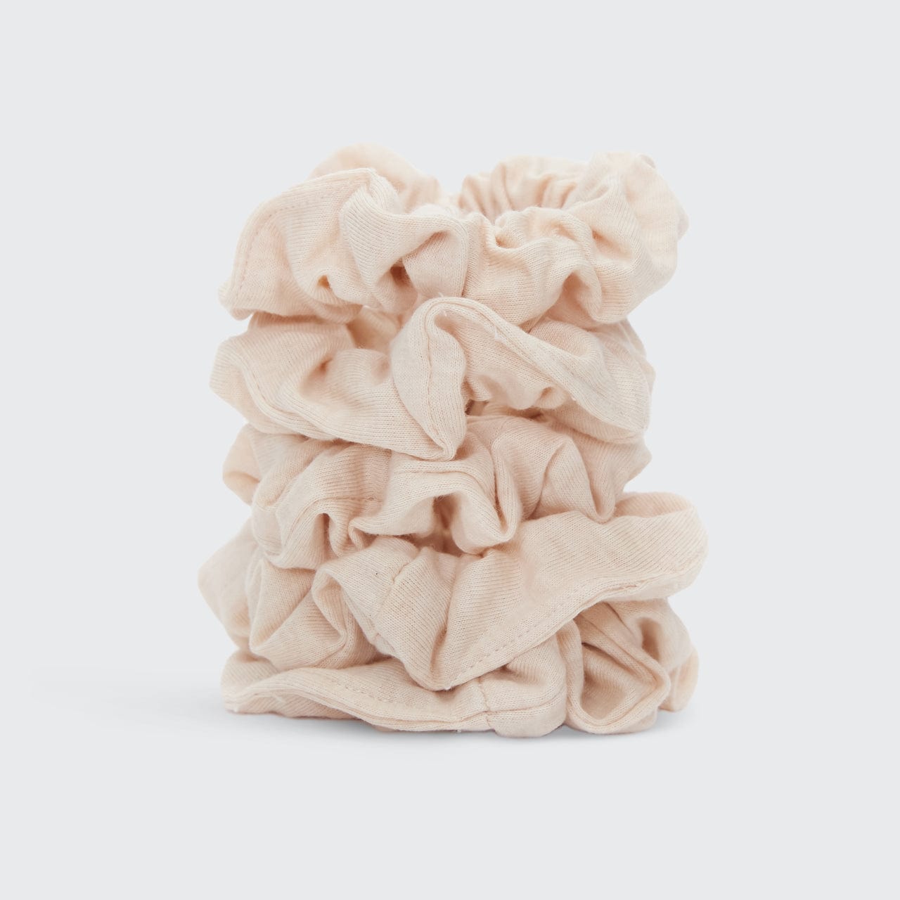 Organic Cotton Knit Scrunchies in Cream - 5pc