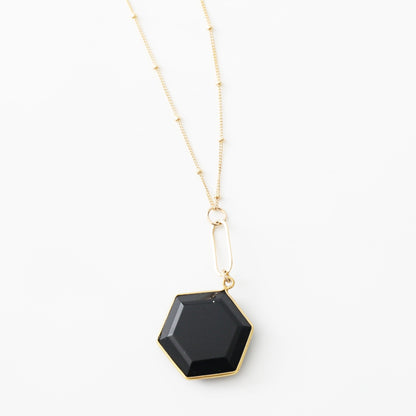 Athena Hexagon Gemstone Necklace