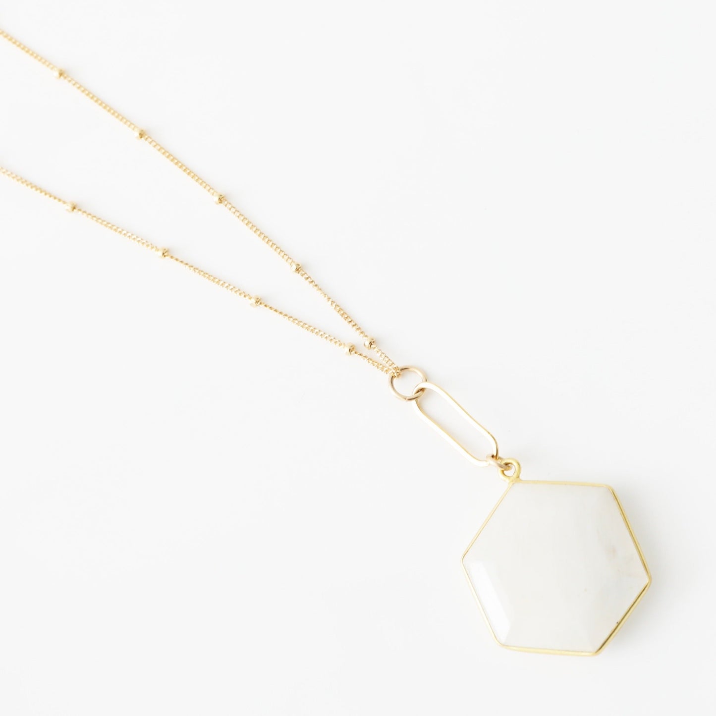 Athena Hexagon Gemstone Necklace