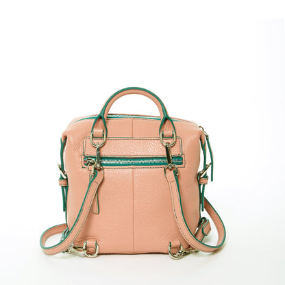 Ashley Small Pink Leather Backpack