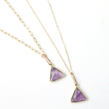 Fractal Gemstone Triangle Necklace