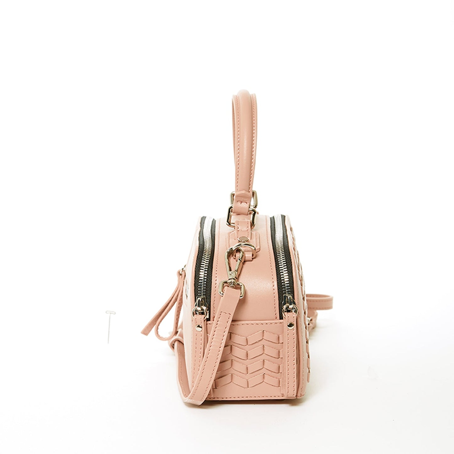 Kayla Woven Crossbody Bag in Pink