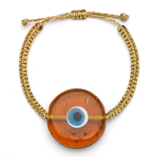 Big Chai Glass Evil Eye Bracelet