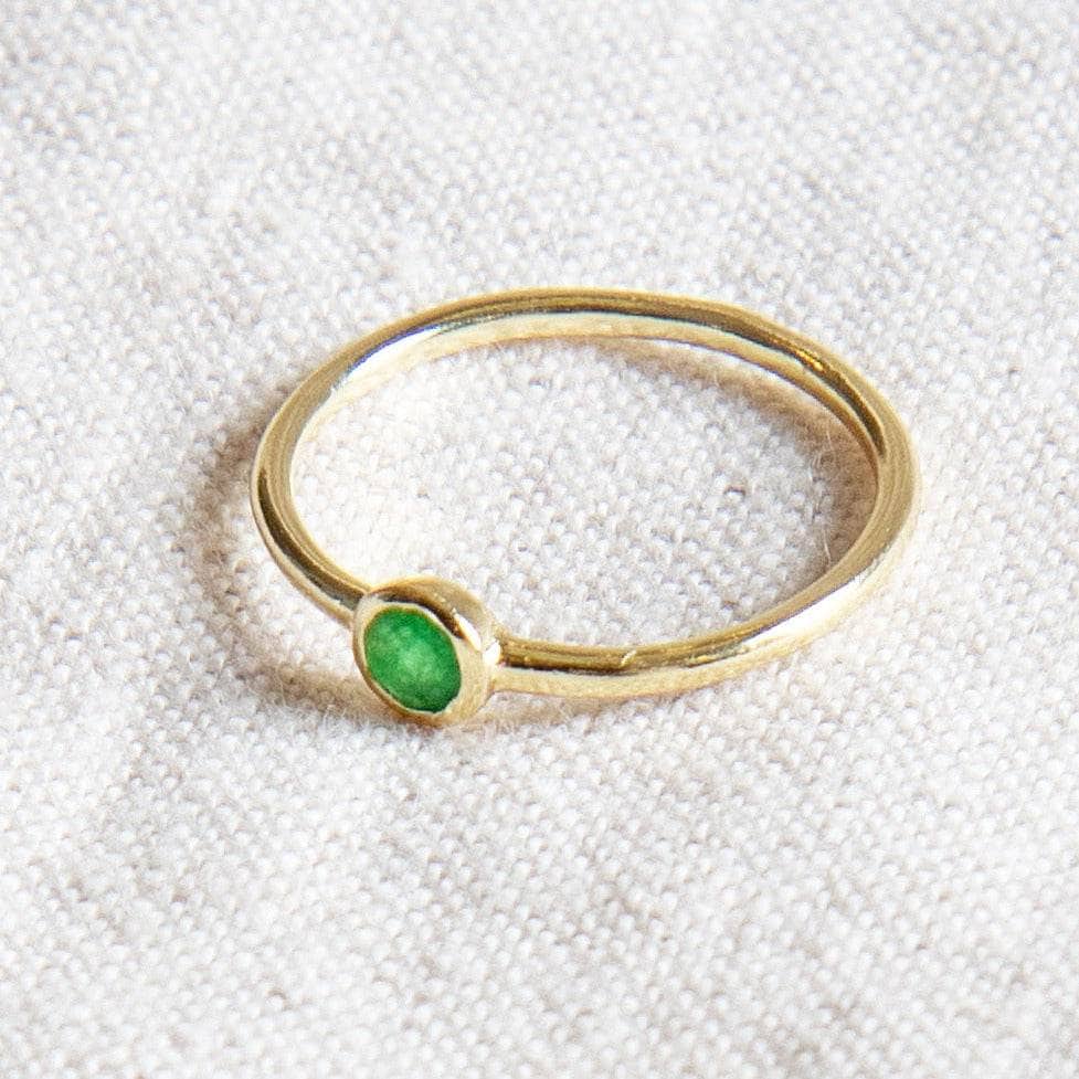 Green Jade Silver or Gold Ring