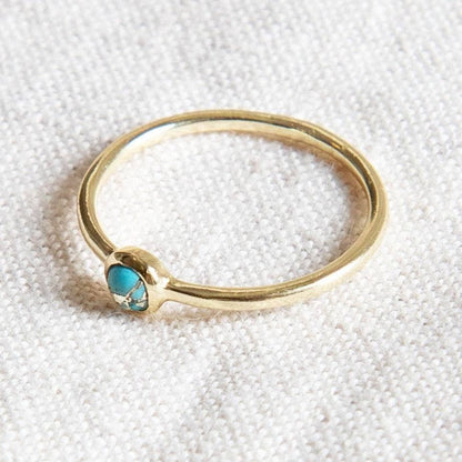 Natural Genuine Turquoise Silver or Gold Ring