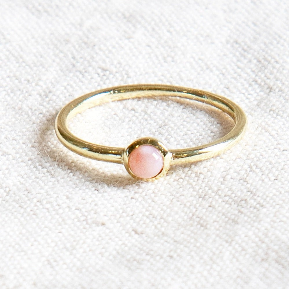 Pink Opal Silver or Gold Ring
