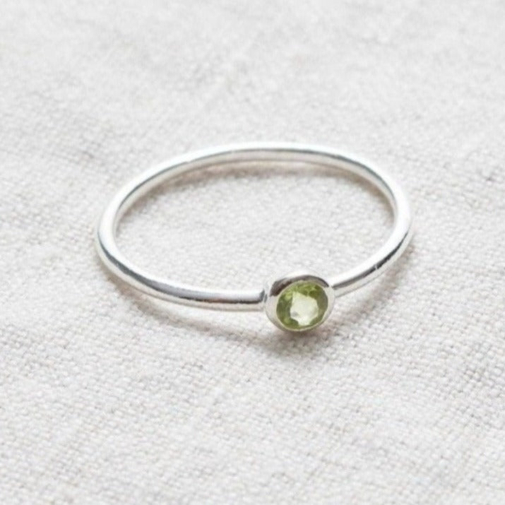 Genuine Peridot Silver or Gold Ring